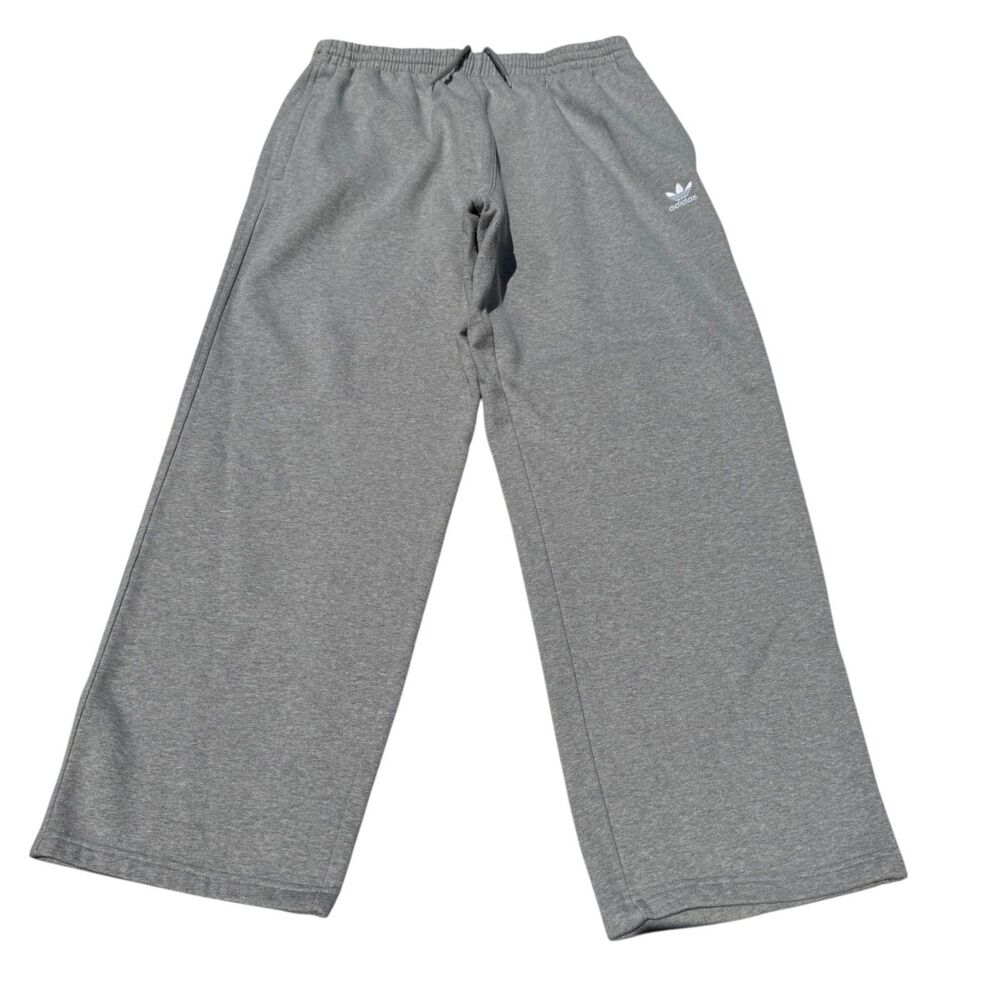 Adidas Originals Trefoil Fleece Sweatpants XL Gray Wide Leg Lounge Jogger